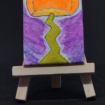 Available on my etsy! This is a spooky piece ready for the spooky season! This pumpkin mushroom painting glows